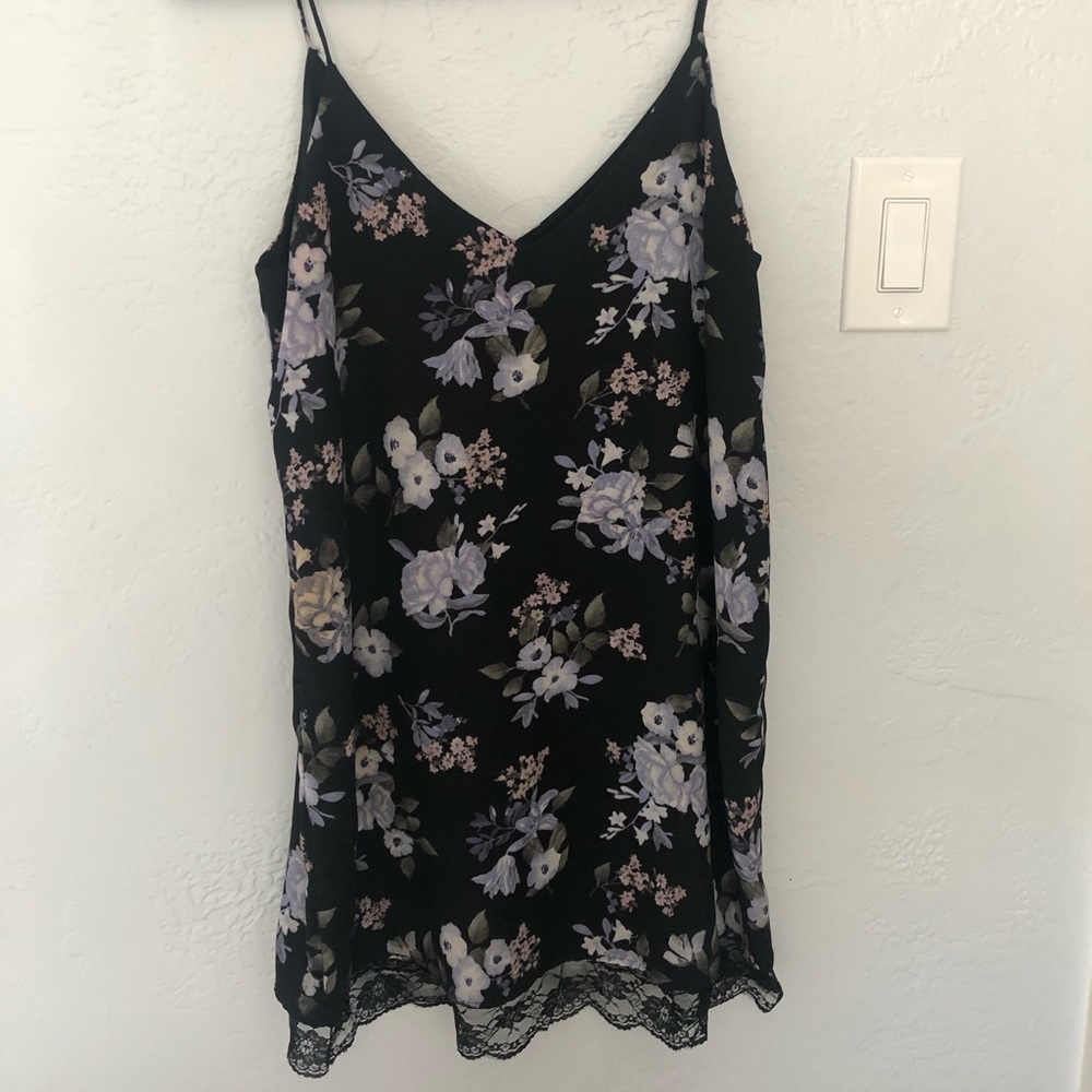 Floral Laced Hem Dress
